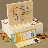 Thumbnail for Wooden Montessori Geometry Creative Peg Board