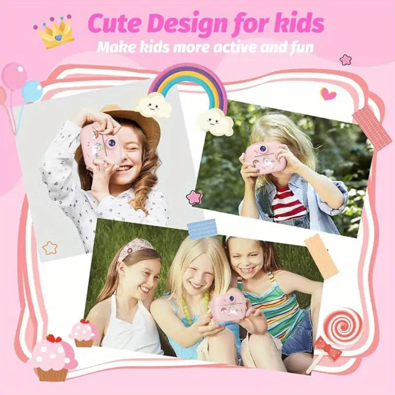 Multifunction Unicorn Instant Print Kids Dual Camera With VideoGraphy And Photography