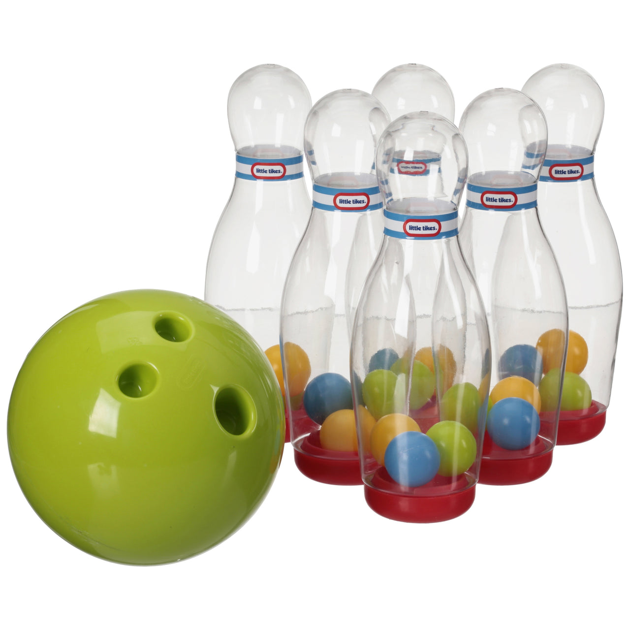 LED Bowling Set with 6 Clear Pins and Bowling Ball
