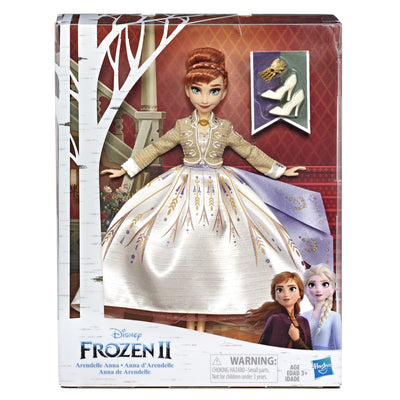 Disney Frozen 2 Arendelle Anna Fashion Doll With White Glitter Travel Dress