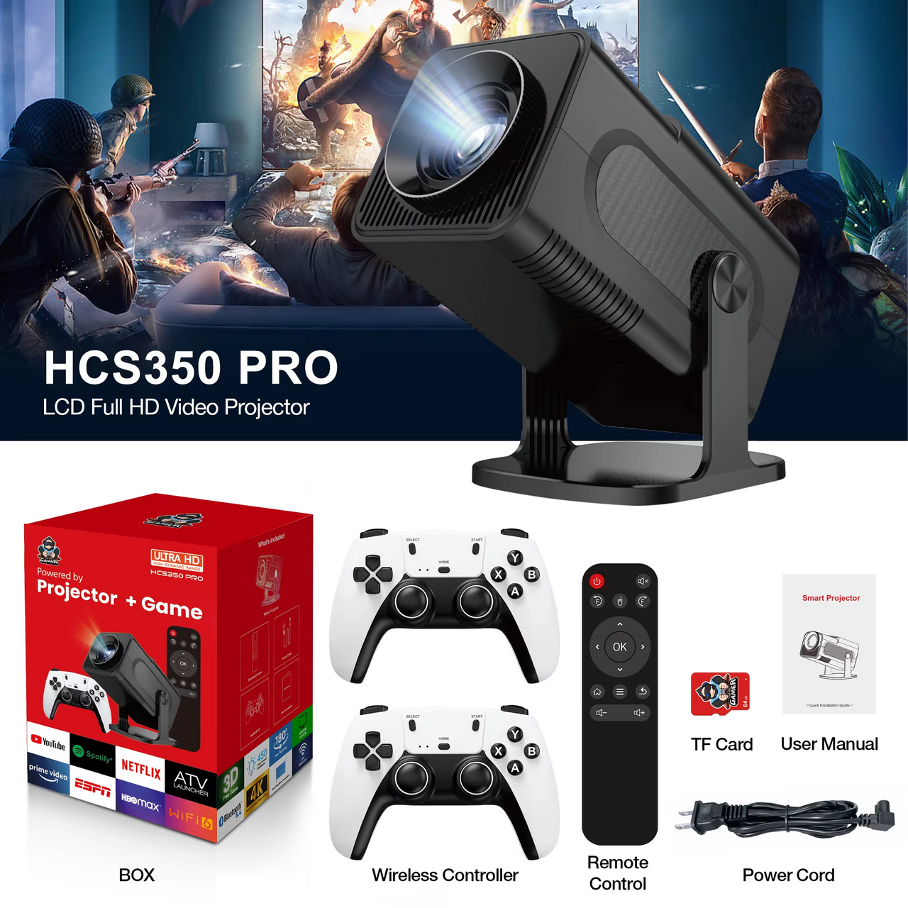 4k 3D Game Projector With Video Player