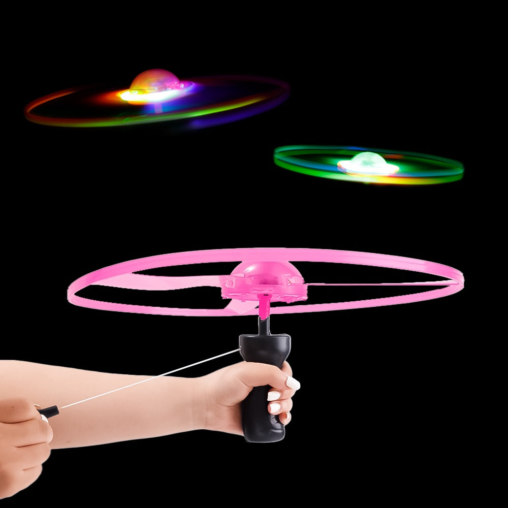 LED Colorful Pull String UFO Toy