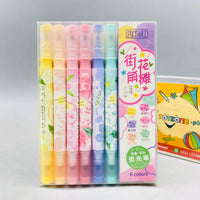 Thumbnail for 6Pcs Double Ended Colors Highlighter Pen Set