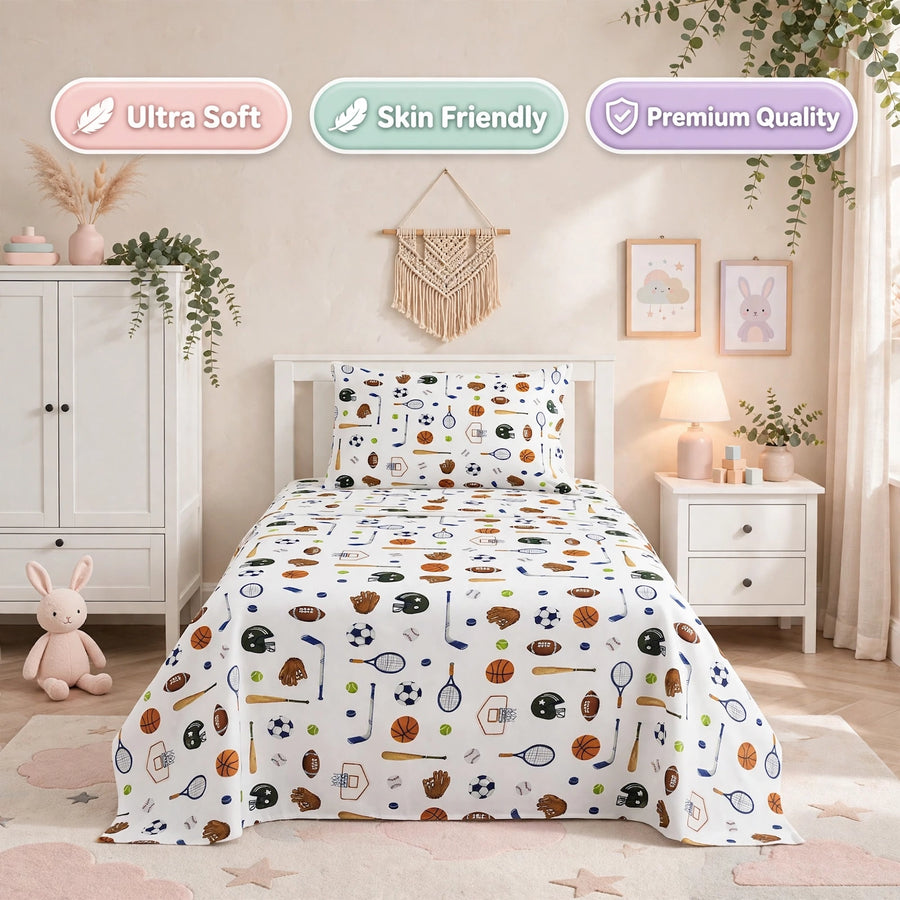Sports Kids Percale Bedsheet