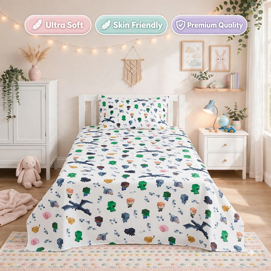 Minecraft Kids Percale Bedsheet