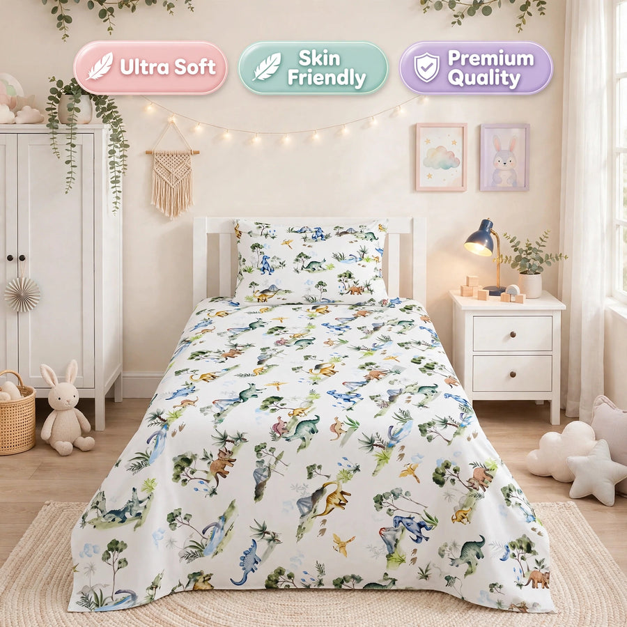 Dinosaur Kids Percale Bedsheet
