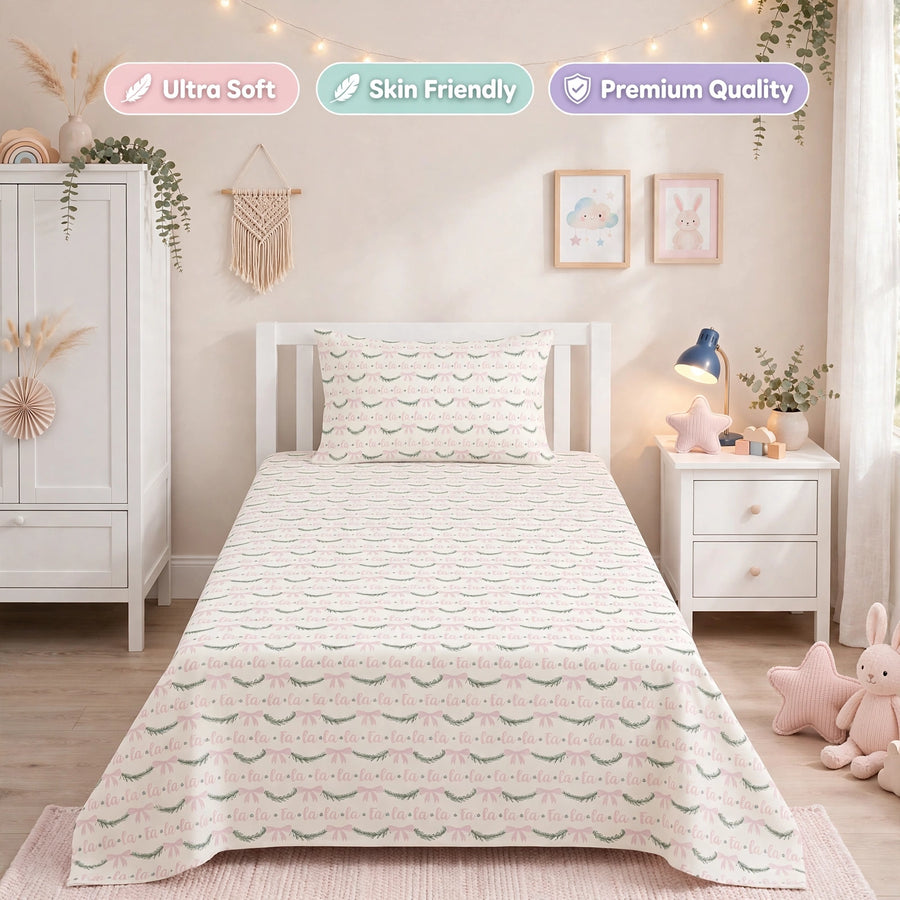 Pink Bows Kids Percale Bedsheet