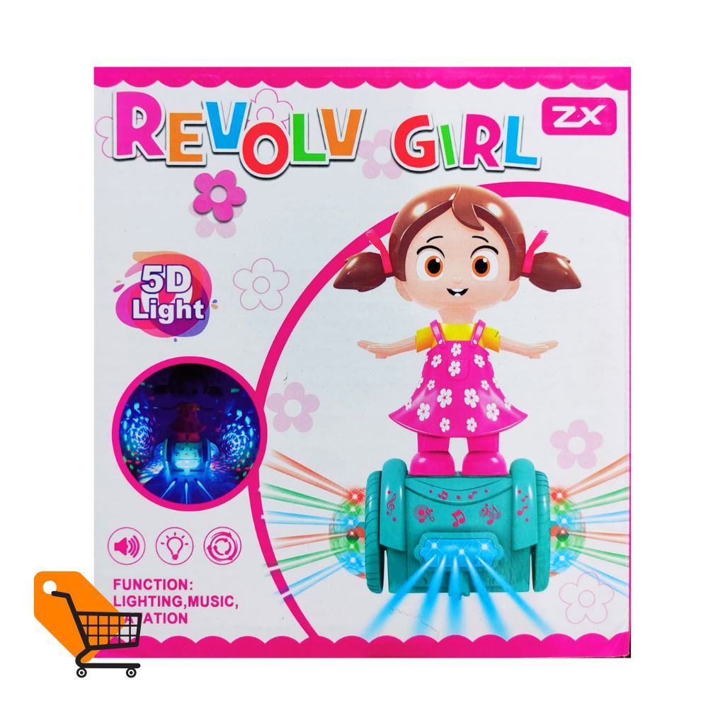Dancing Girl 360 Degree Rotating with 5D Light and Music
