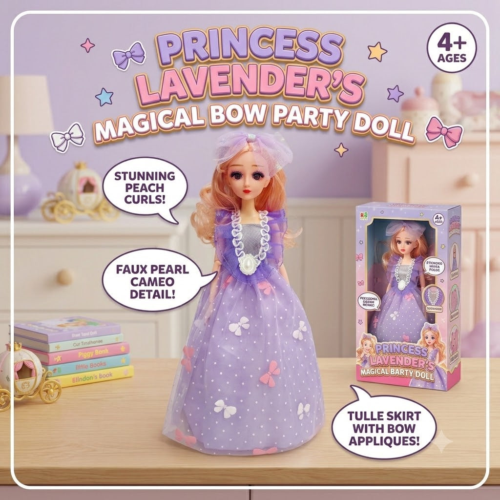 Princess Fashion Doll Purple Butterfly Gown Light And Sound