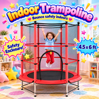 Thumbnail for 4.5 x 6ft Indoor Trampoline with Safety Enclosure