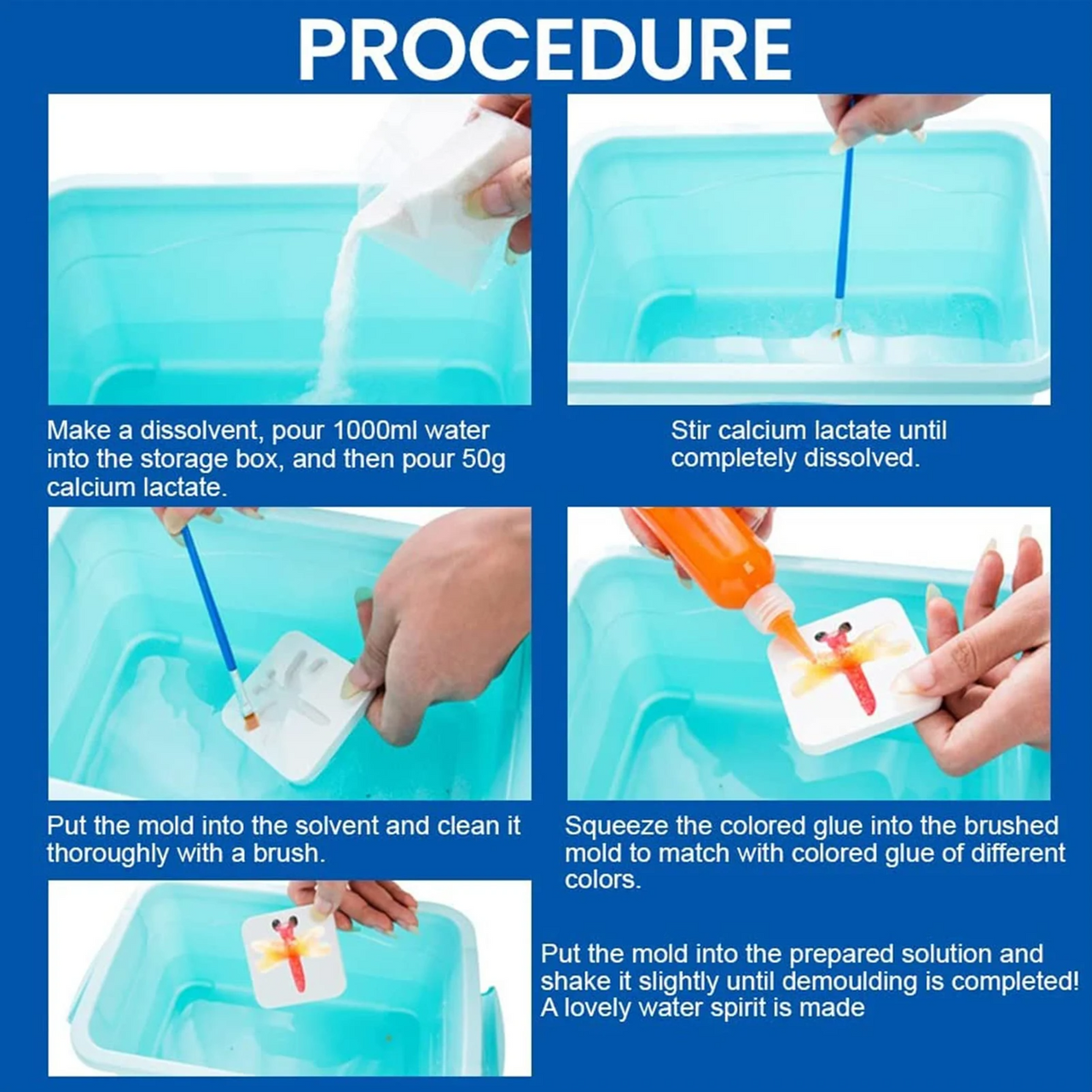 DIY Handmade 3D Creative ELF Water Magic Gell 6Pcs