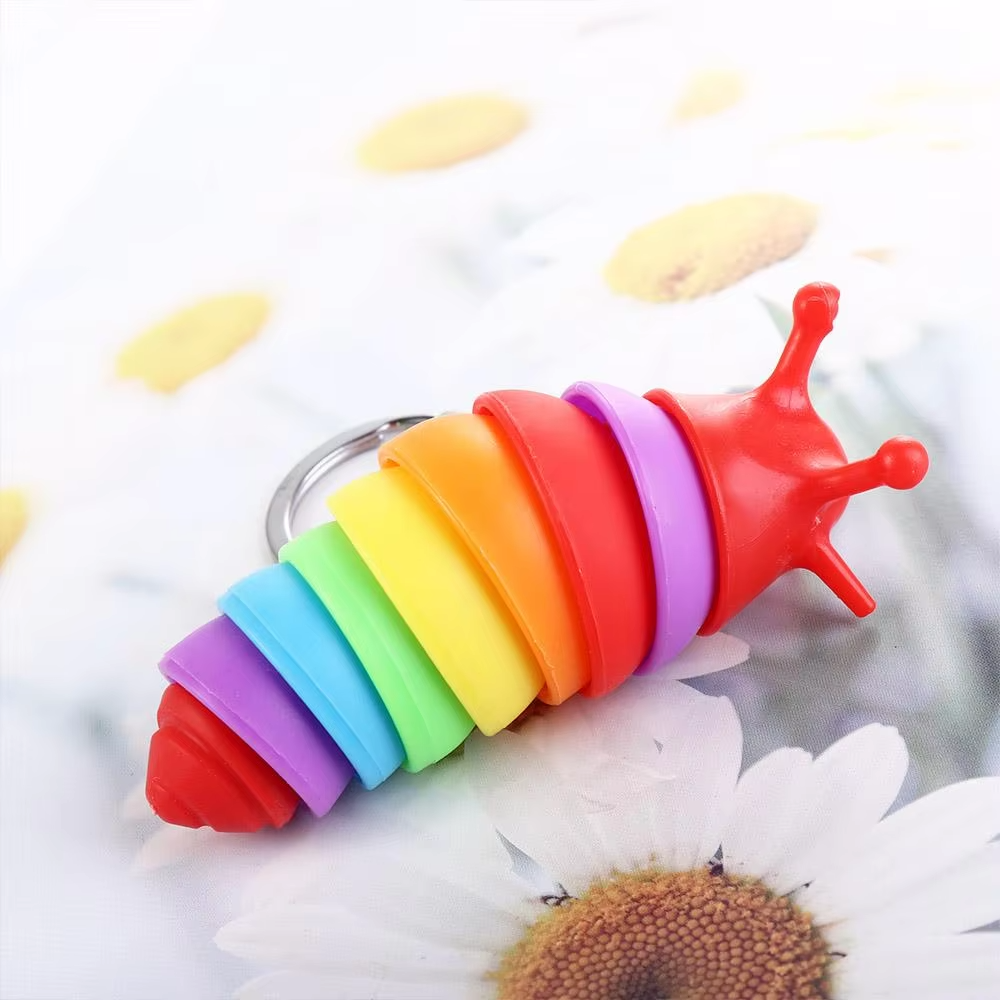 2Pcs Caterpillar Slug Snail Keychain