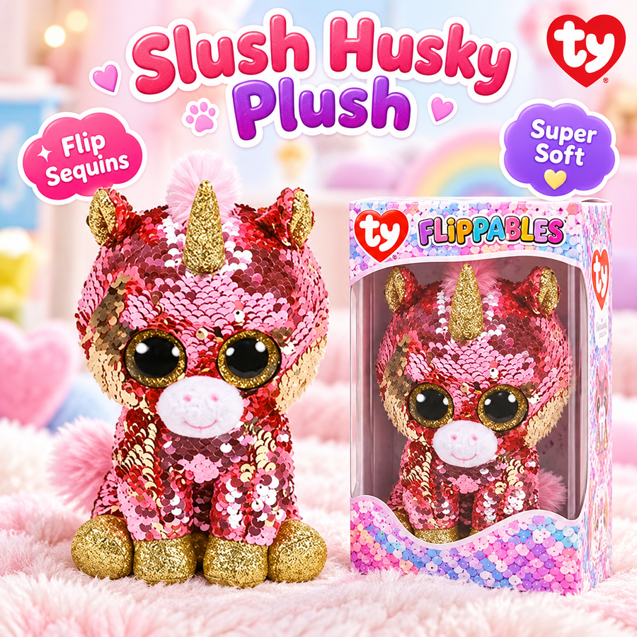 Ty Flippables Slush the Husky Sequin Plush