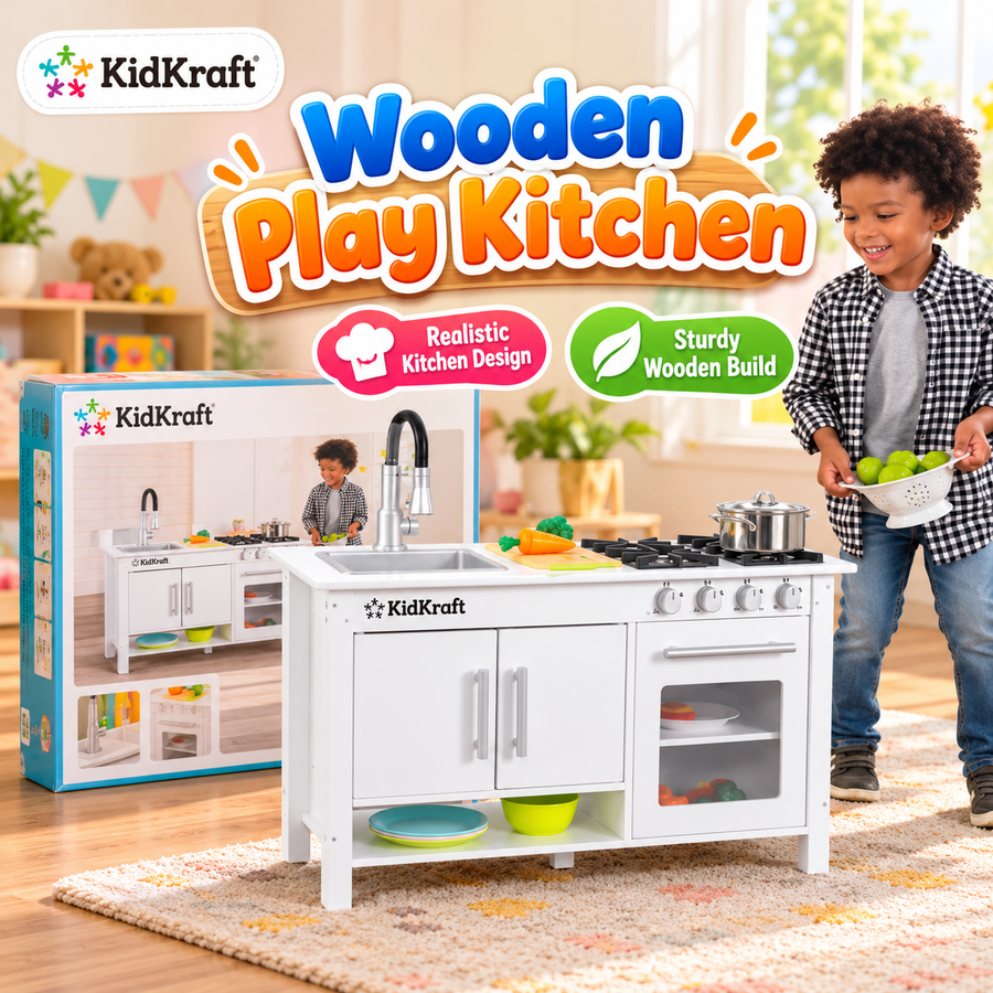 KidKraft Little Cook's Work Station Wooden Play Kitchen
