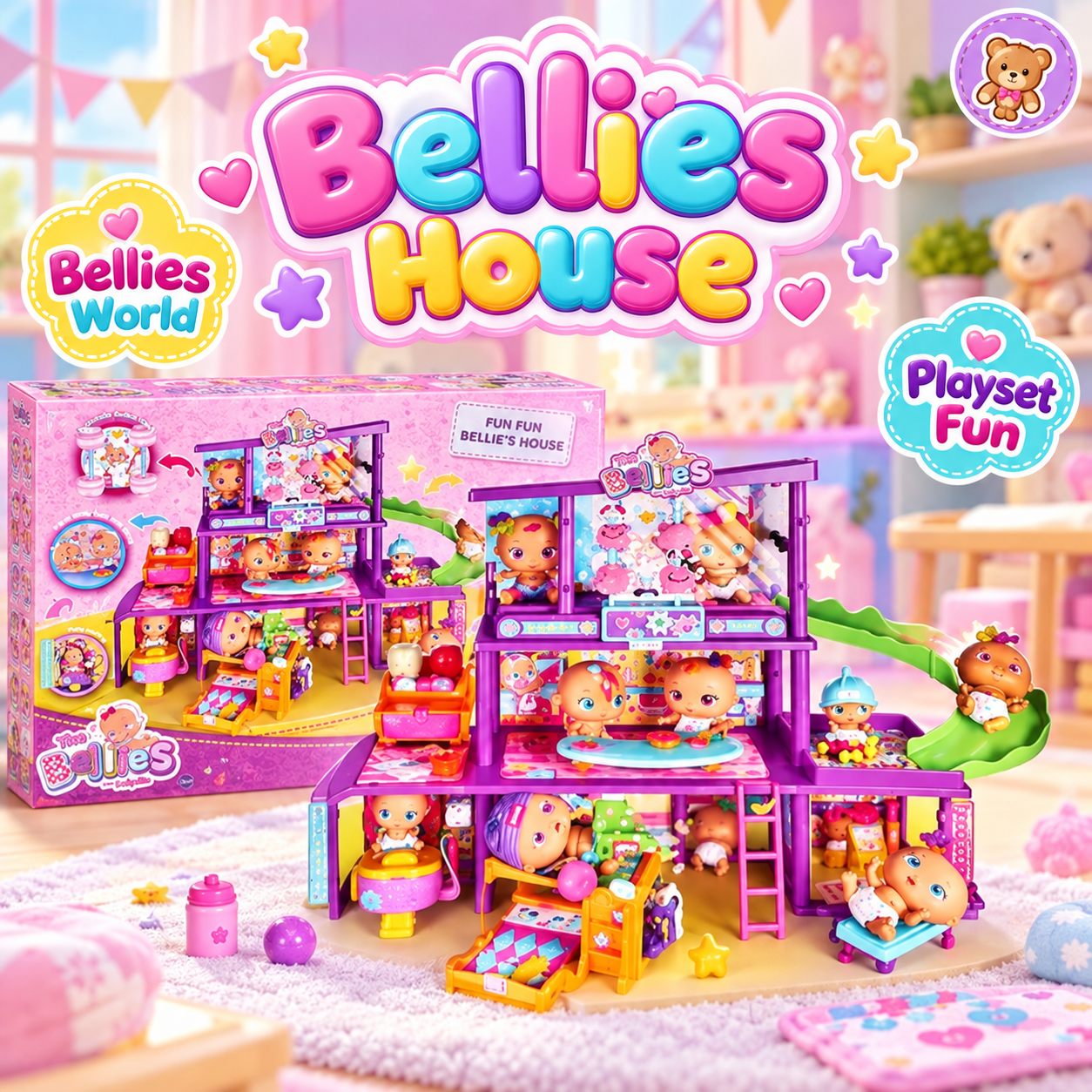 The Bellies Fun Fun House Playset by Famosa