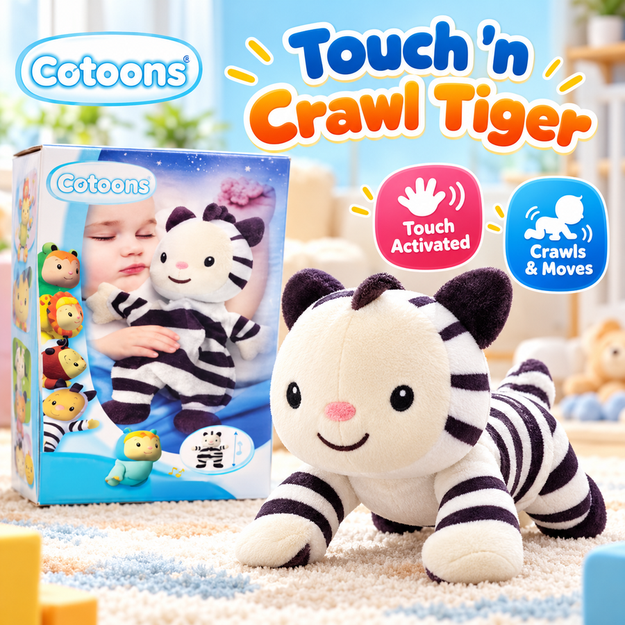 Cotoons Touch 'n Crawl Tiger Soft Toy by Smoby