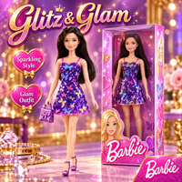 Thumbnail for Barbie Glitz Doll – Lavender Metallic Dress by Mattel
