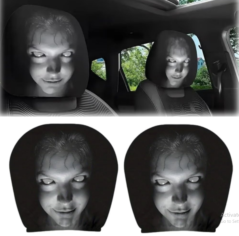 Ghost Face Headrest Covers for Cars