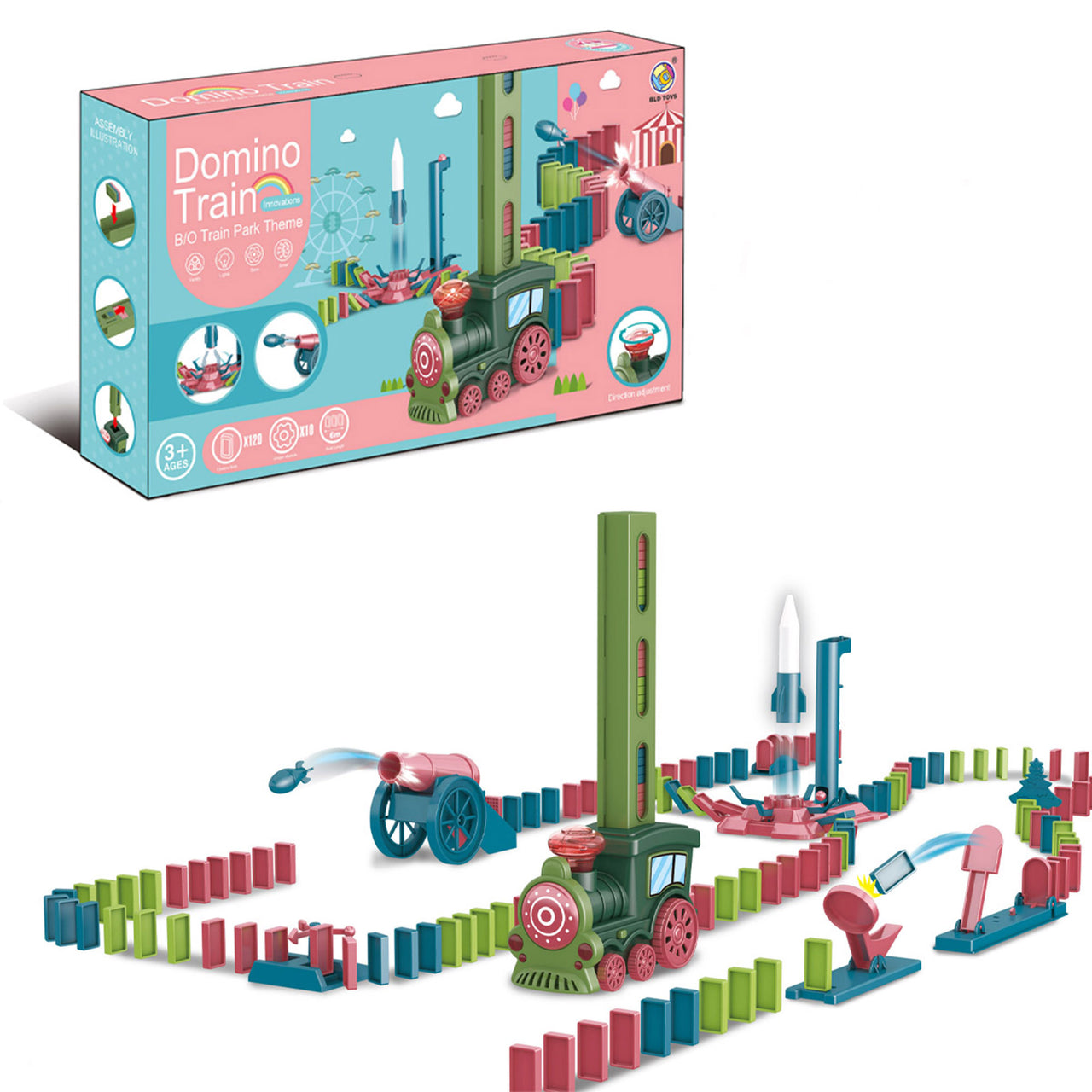 Domino Train Park Set with Lights and Sound