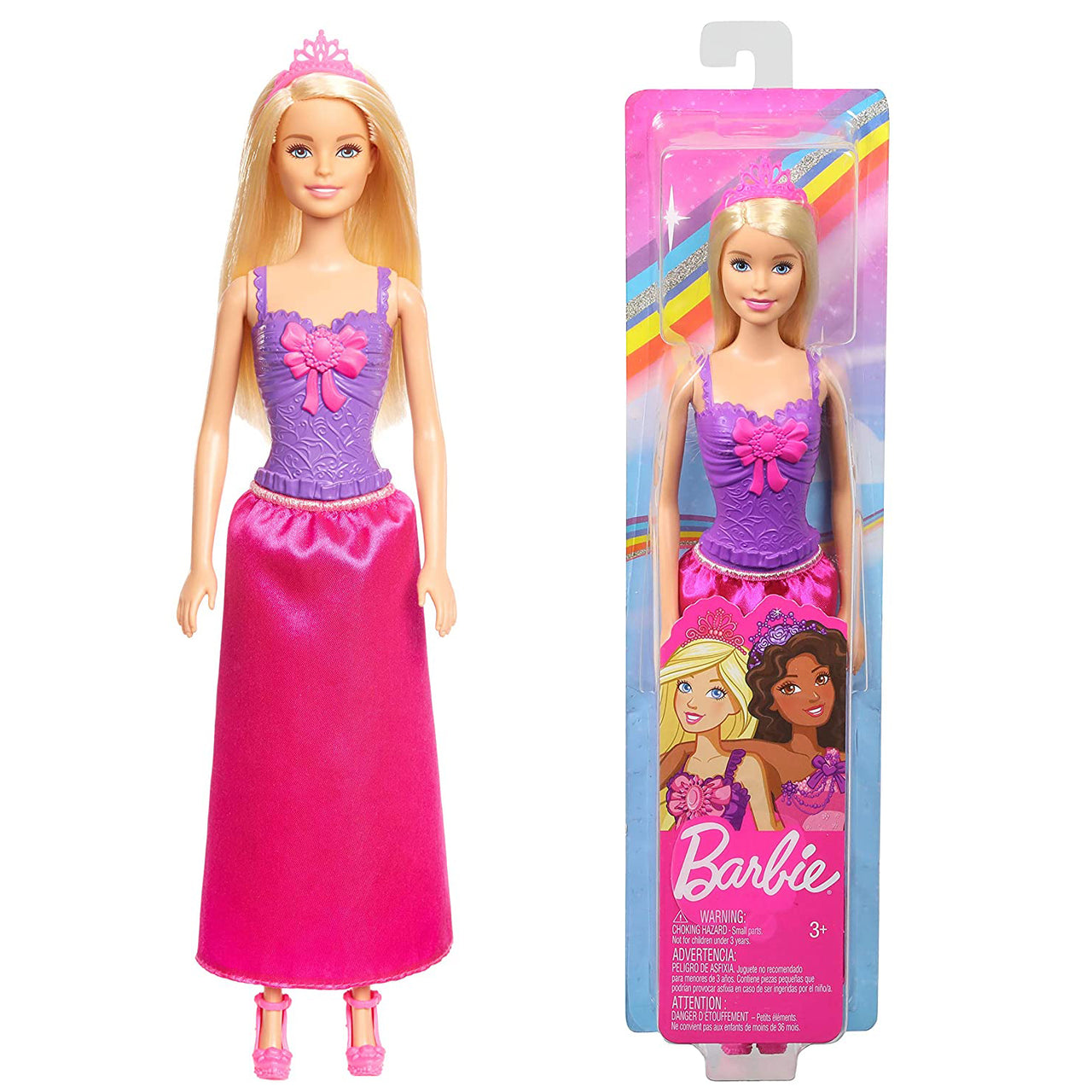 Barbie Princess Doll Blonde Hair And Purple Dress Assortment