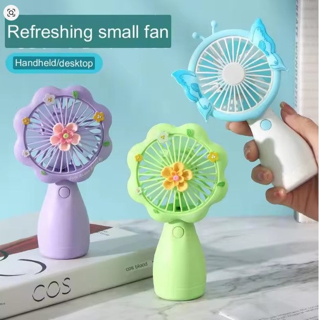 Flower Theme Mini Handheld Fan