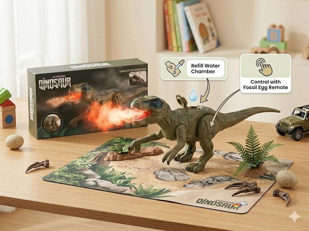 Remote Control Velociraptor Dinosaur With Spray Mist