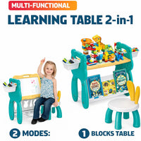 Thumbnail for 2 IN 1 Blocks And Learning Table With 204 Pcs