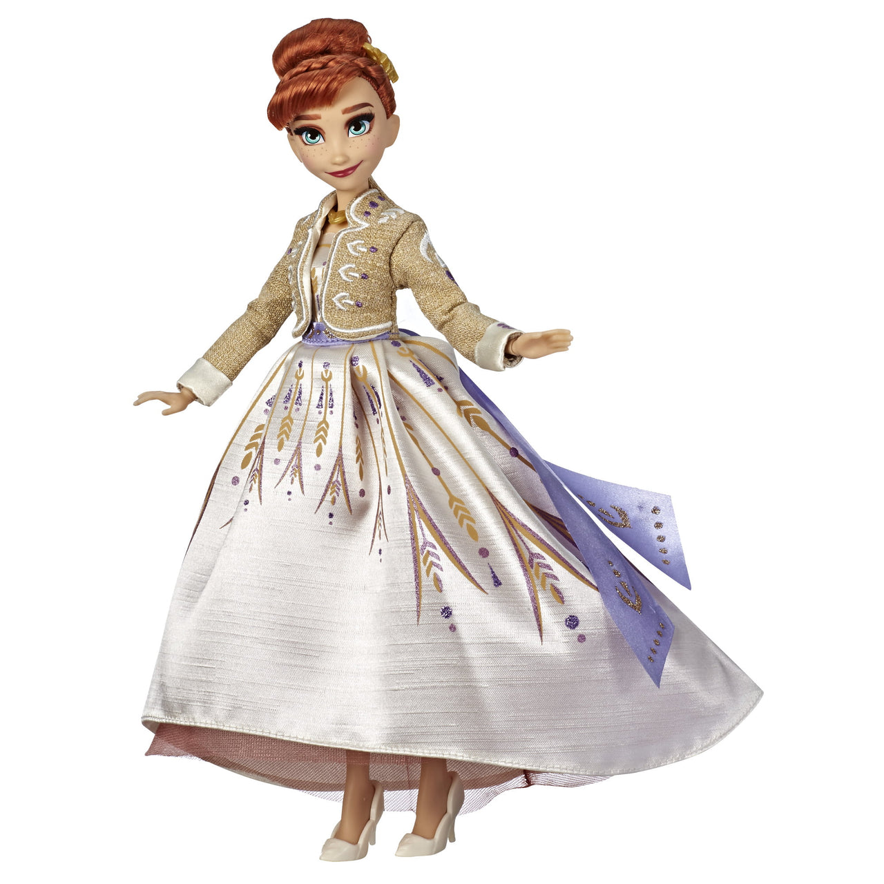 Disney Frozen 2 Arendelle Anna Fashion Doll With White Glitter Travel Dress
