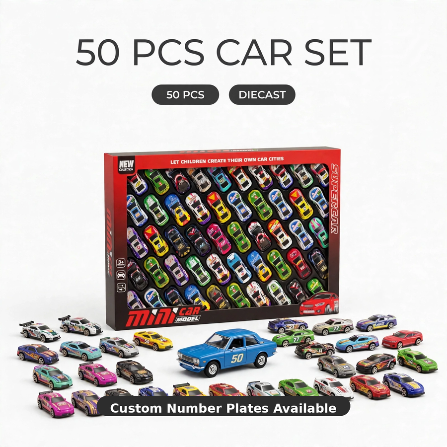 50 Pcs Super Mini Car Model Collection Playset