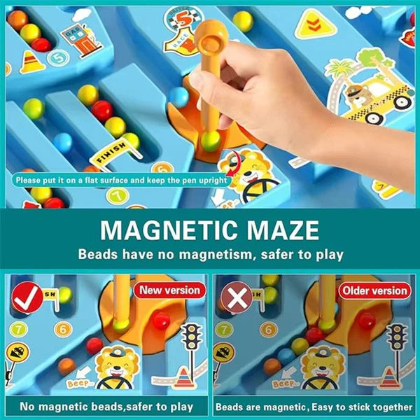 Double-Sided Magnetic Maze and Chess Game Set