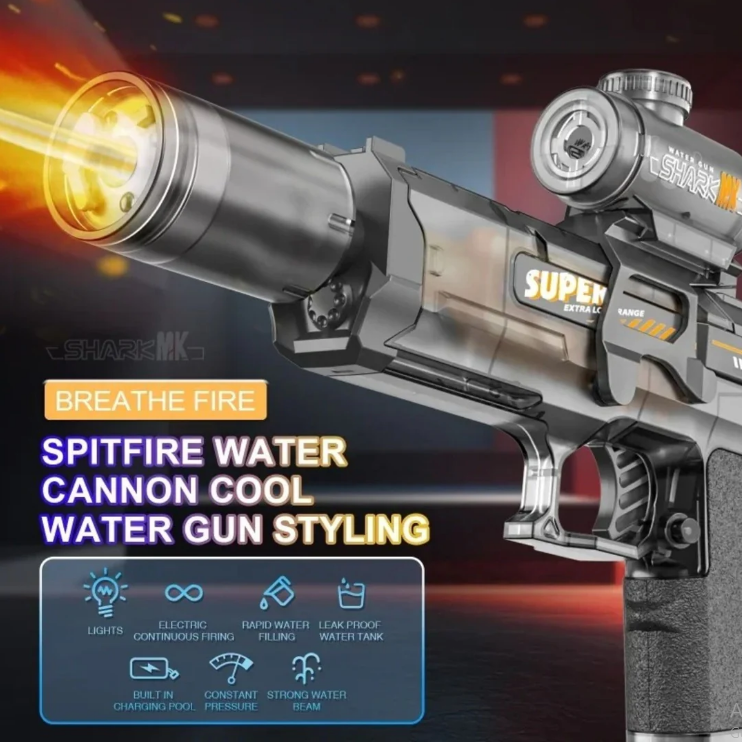 Automatic Shark Breathe Fire Electric Water Gun