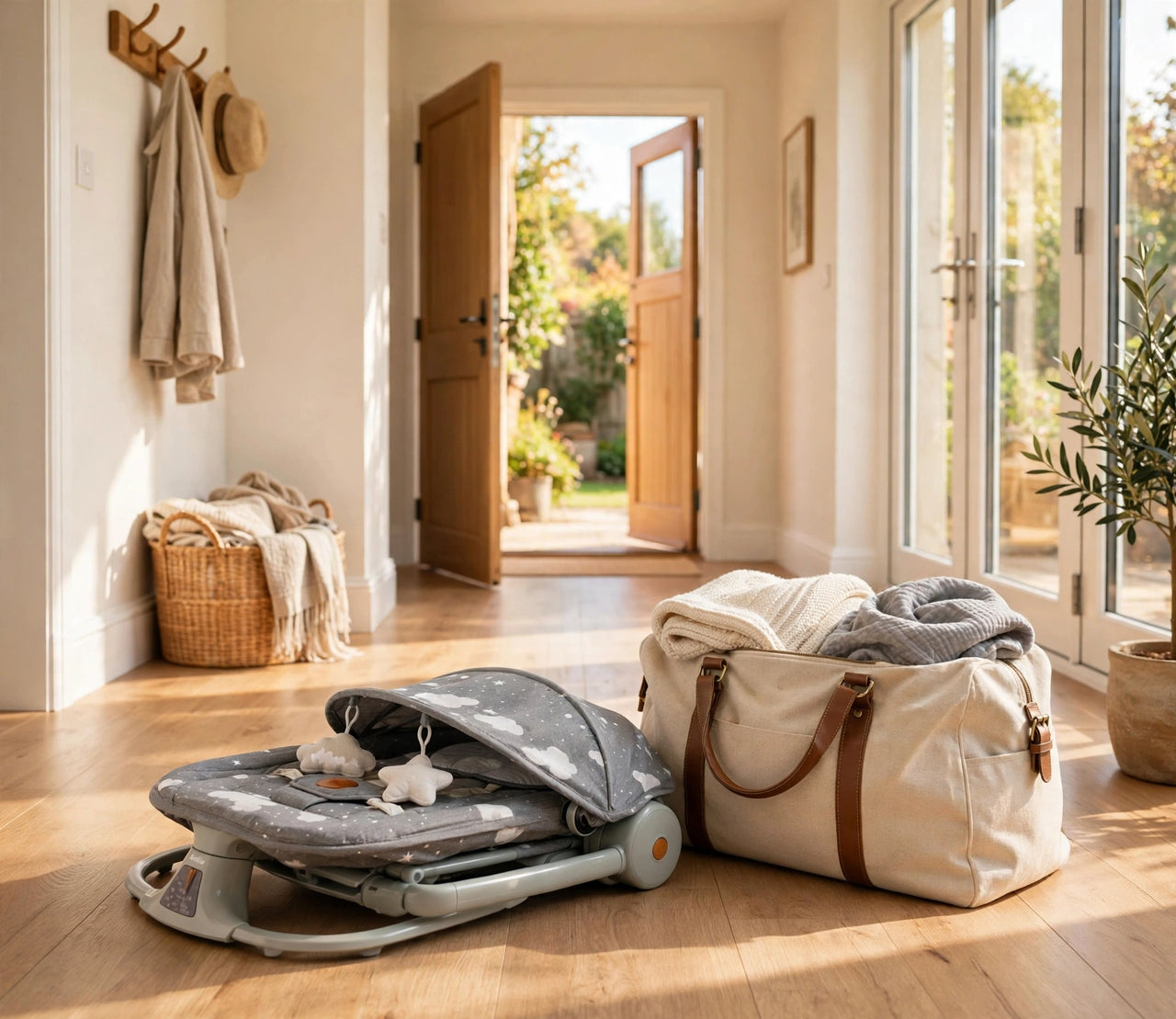 Kidilo Electric Baby Swing folded for travel