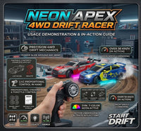 Thumbnail for 4WD RC Drift Car with 7-Color Neon Lights & Extra Tires – 2.4GHz 30KM/H