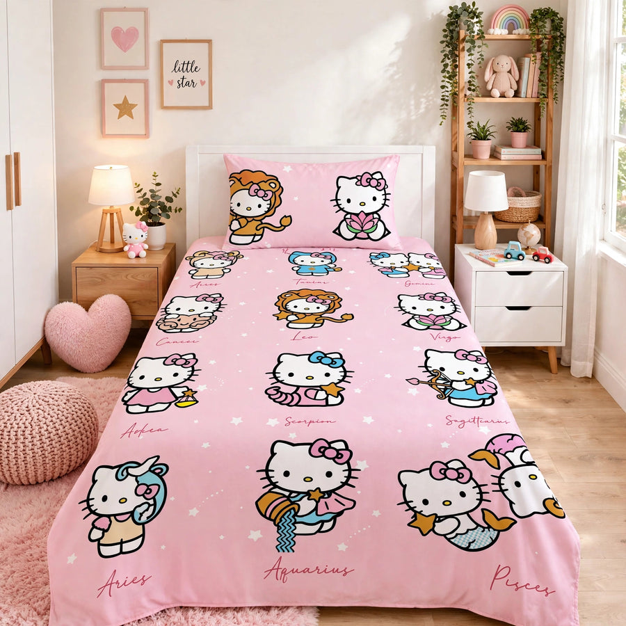 Hello Kitty Glow-in-the-Dark Kids Bedsheet