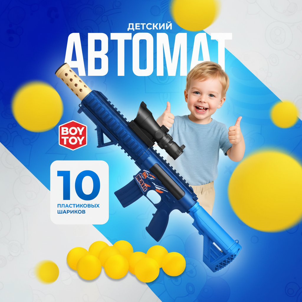 Manual Air Pump Gun Toy With 10 Plastic Ball Shooter