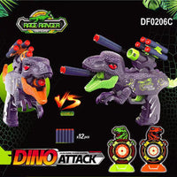 Thumbnail for Dino Attack Toy Gun Set  With  Dinosaur Blasters And Soft Bullet