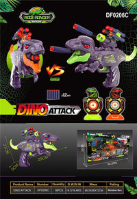 Thumbnail for Dino Attack Toy Gun Set  With  Dinosaur Blasters And Soft Bullet