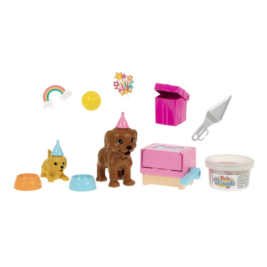 Barbie Doll And Puppy Party Playset With Puppies