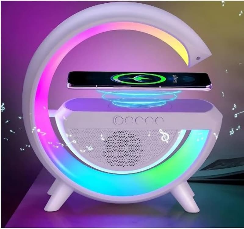 LED Light Lamp And Speaker With Wireless Mobile Charging