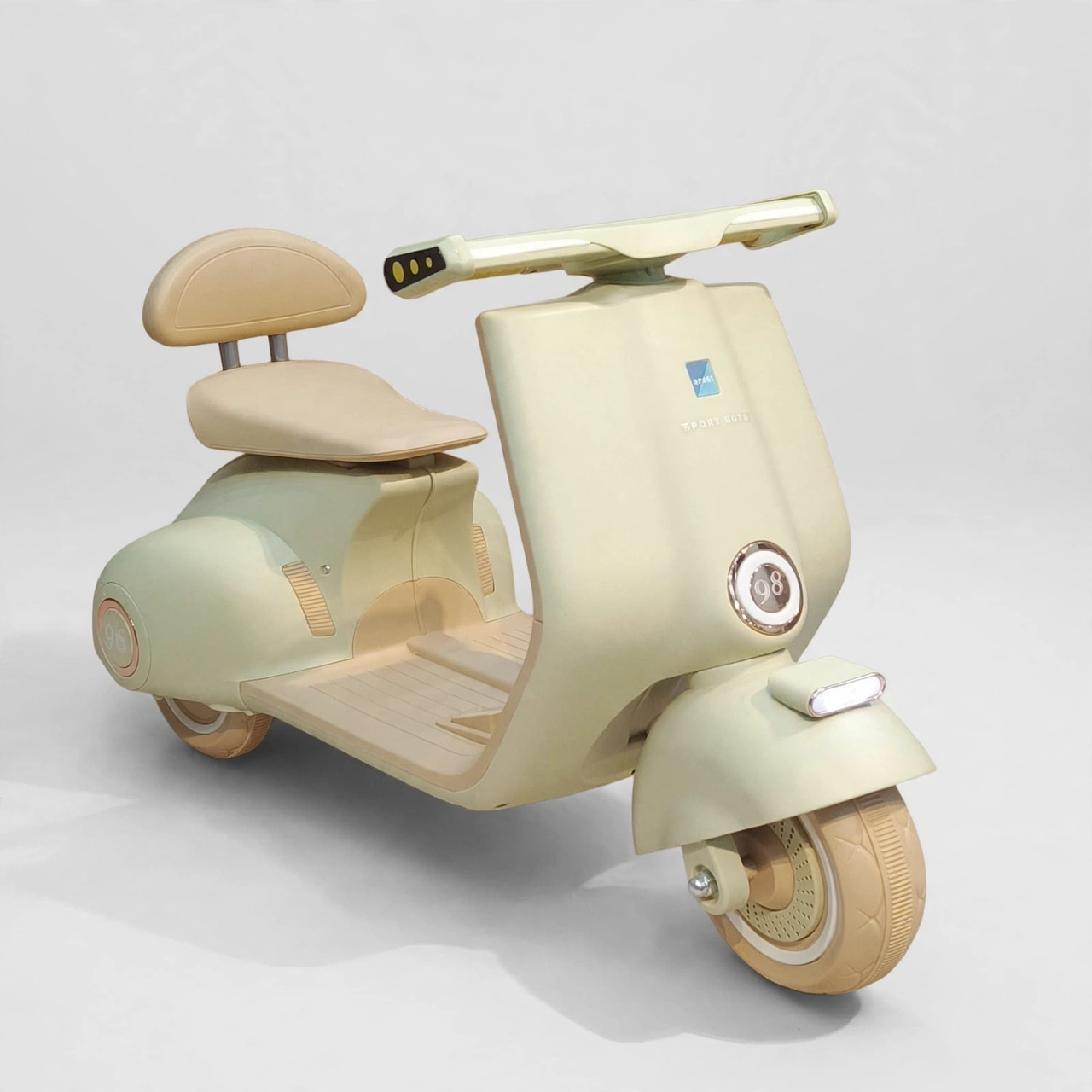 Vespa Style Kids Electric Ride On Scooter – Cream Beige