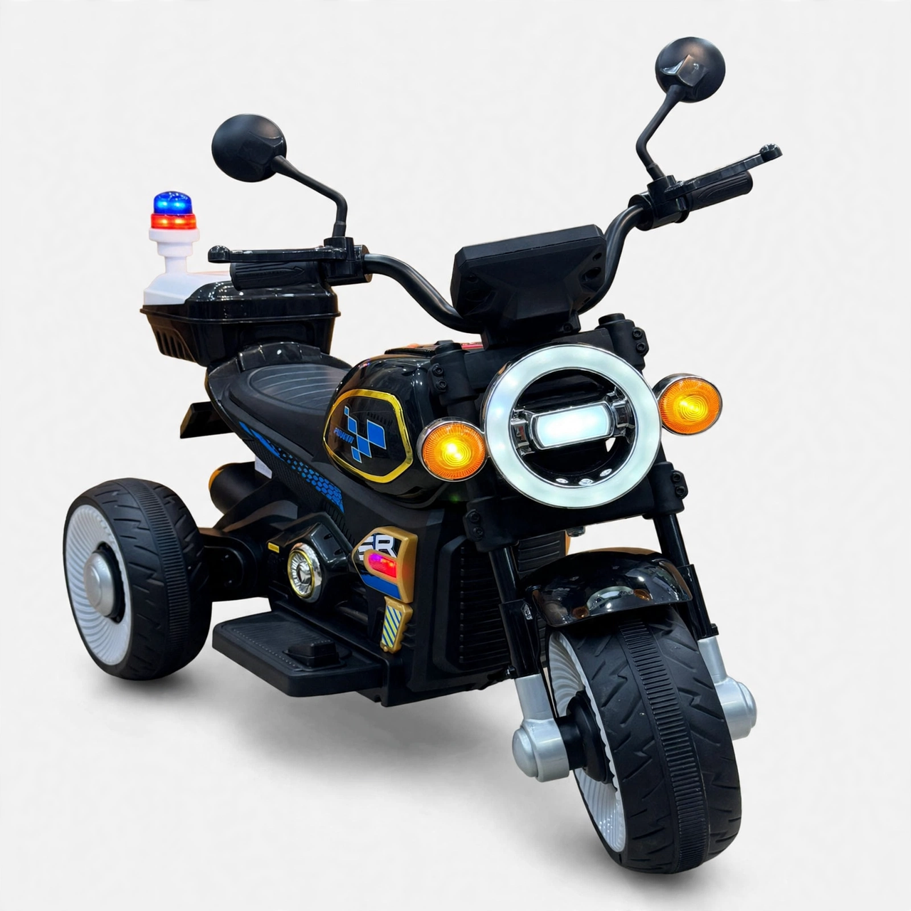 3 Wheel Kids Electric Ride On Bike with Double Battery