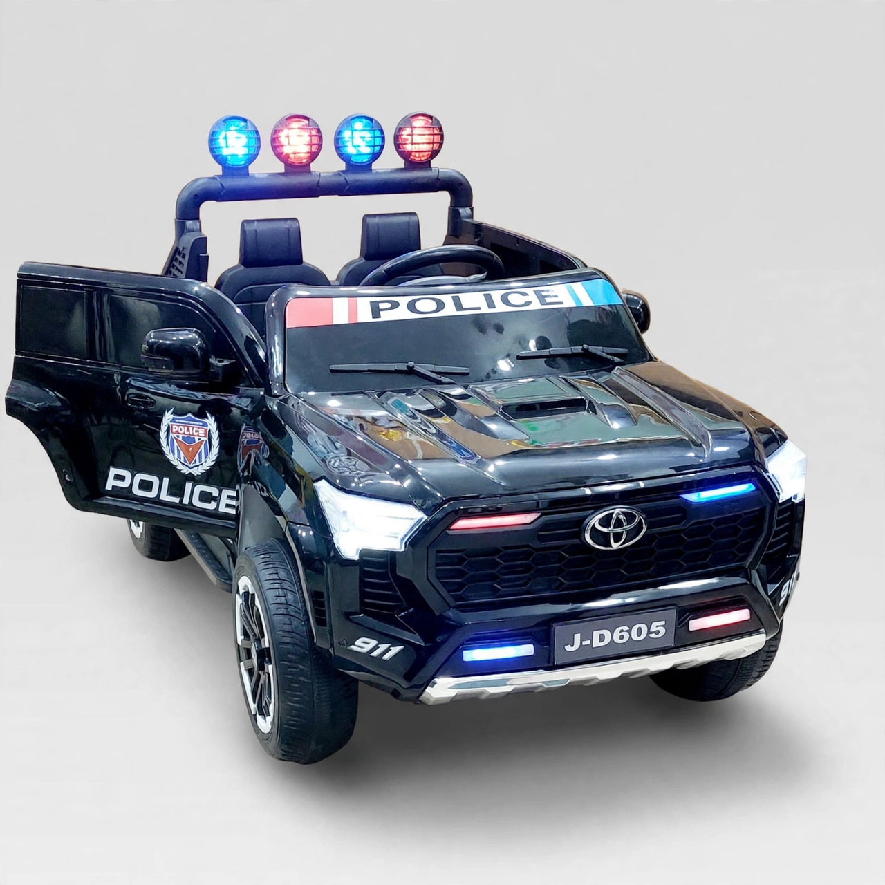Police Pickup Truck Kids Electric Ride On – Big 3 Seater