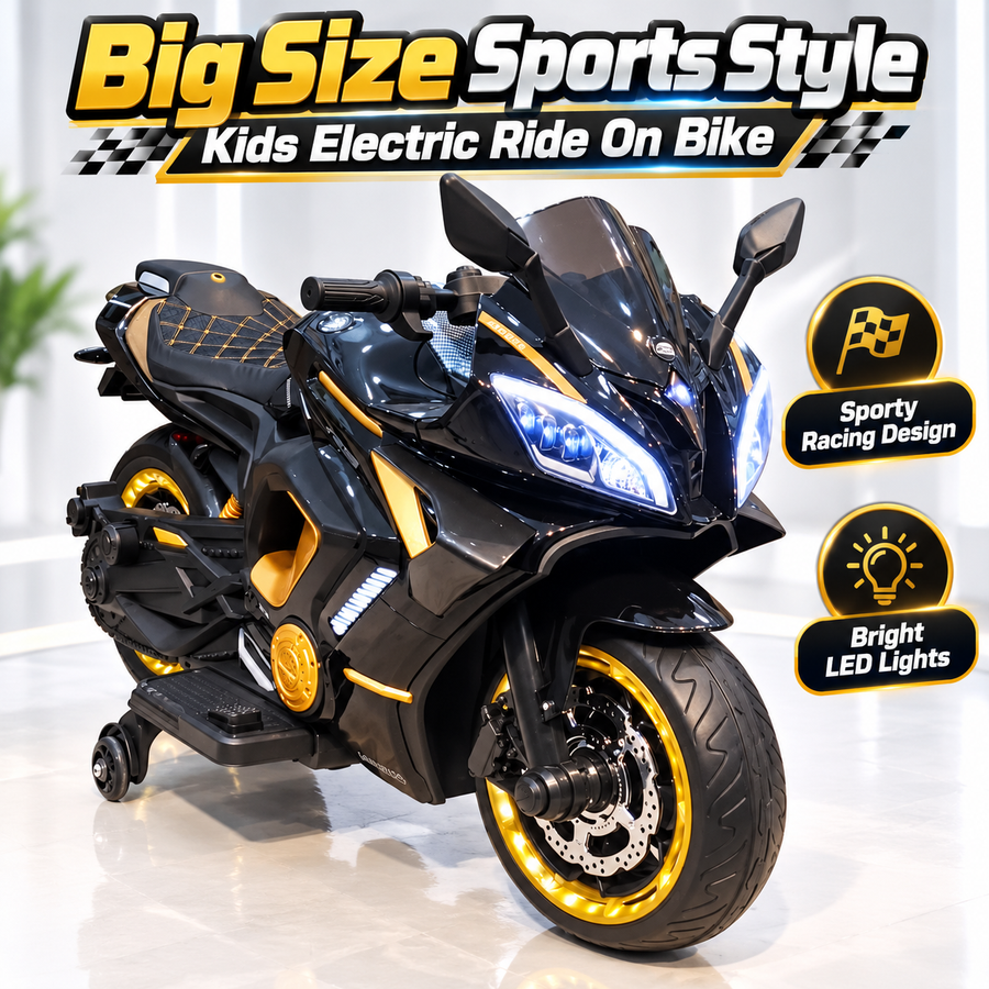 Big Size Sports Style Kids Electric Ride On Bike with Leather Seat