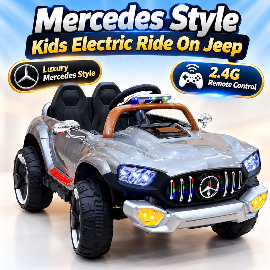 Mercedes Style Kids Electric Ride On Jeep – Grey