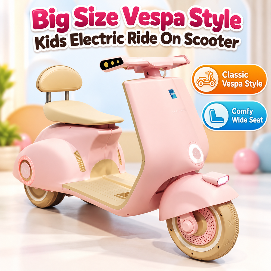Big Size Vespa Style Kids Electric Ride On Scooter – Pink