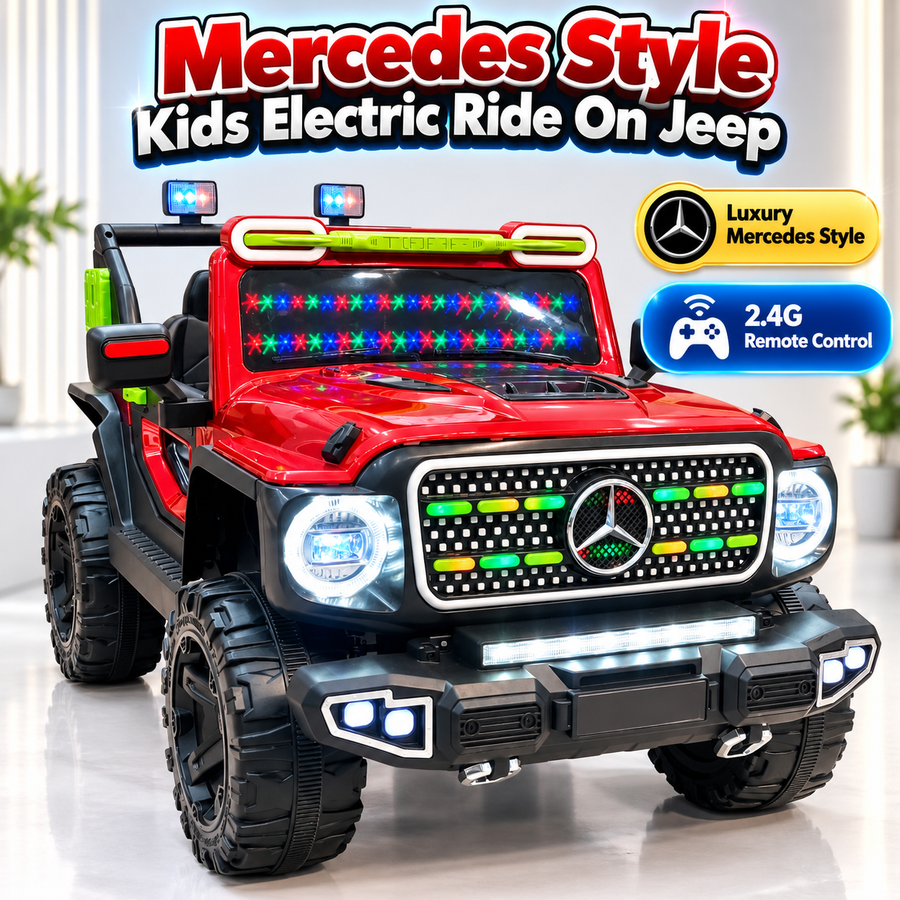 Mercedes Style Kids Electric Ride On Jeep – Red