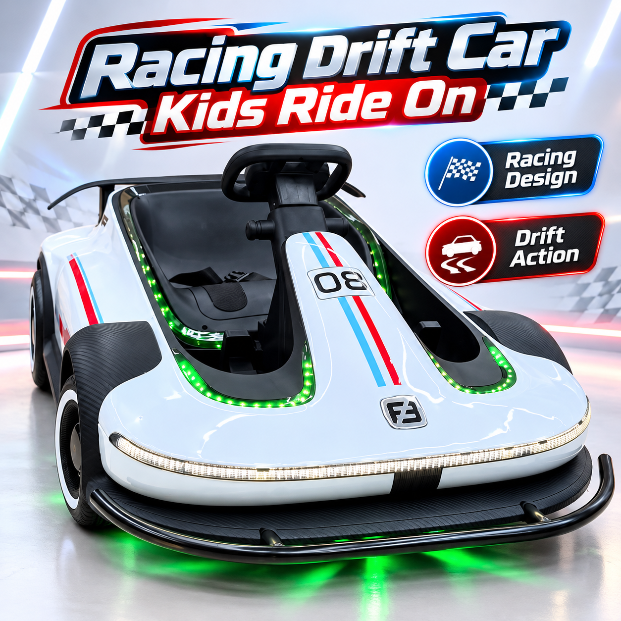Racing Drift Car Kids Electric Ride On with 36V Battery