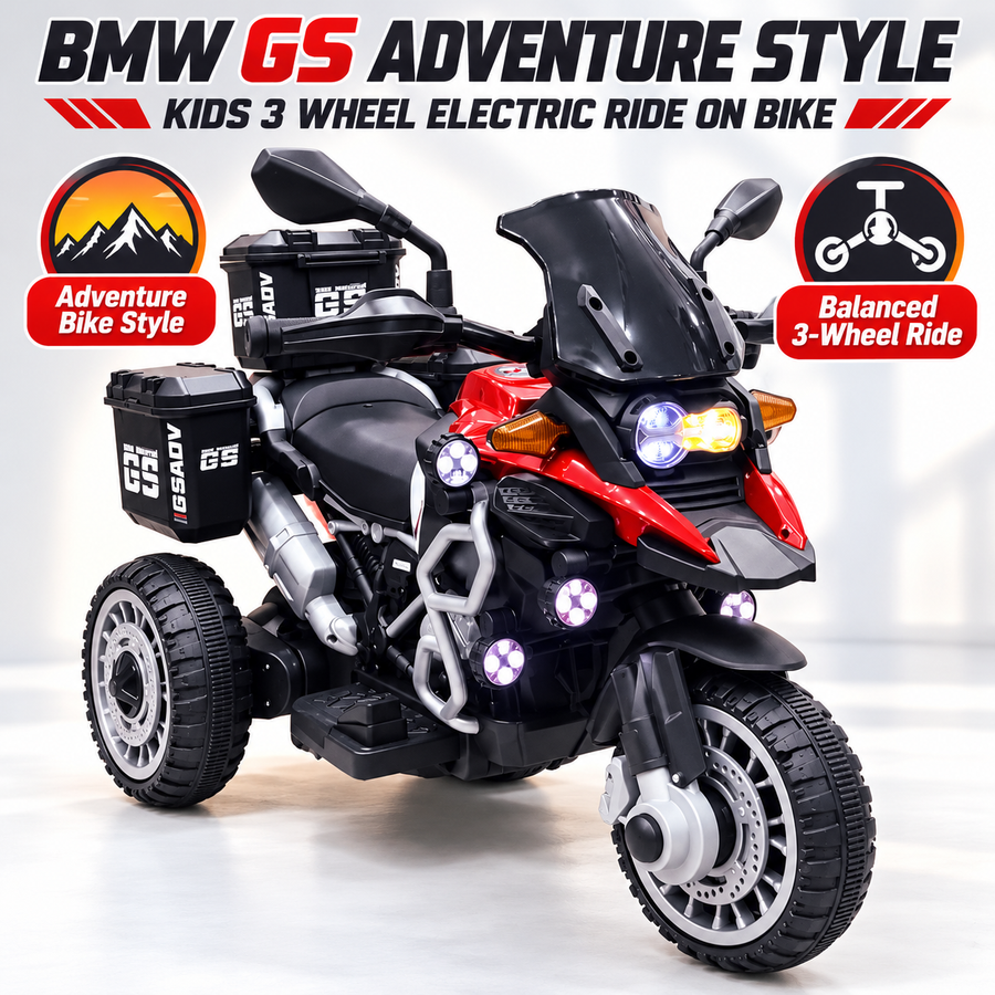 BMW GS Adventure Style Kids 3 Wheel Electric Ride On Bike – Red