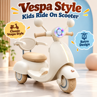 Vespa Style Kids Electric Ride On Scooter – Cream