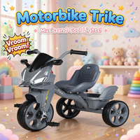 Kids Motorbike-Style Tricycle with Music & Lights